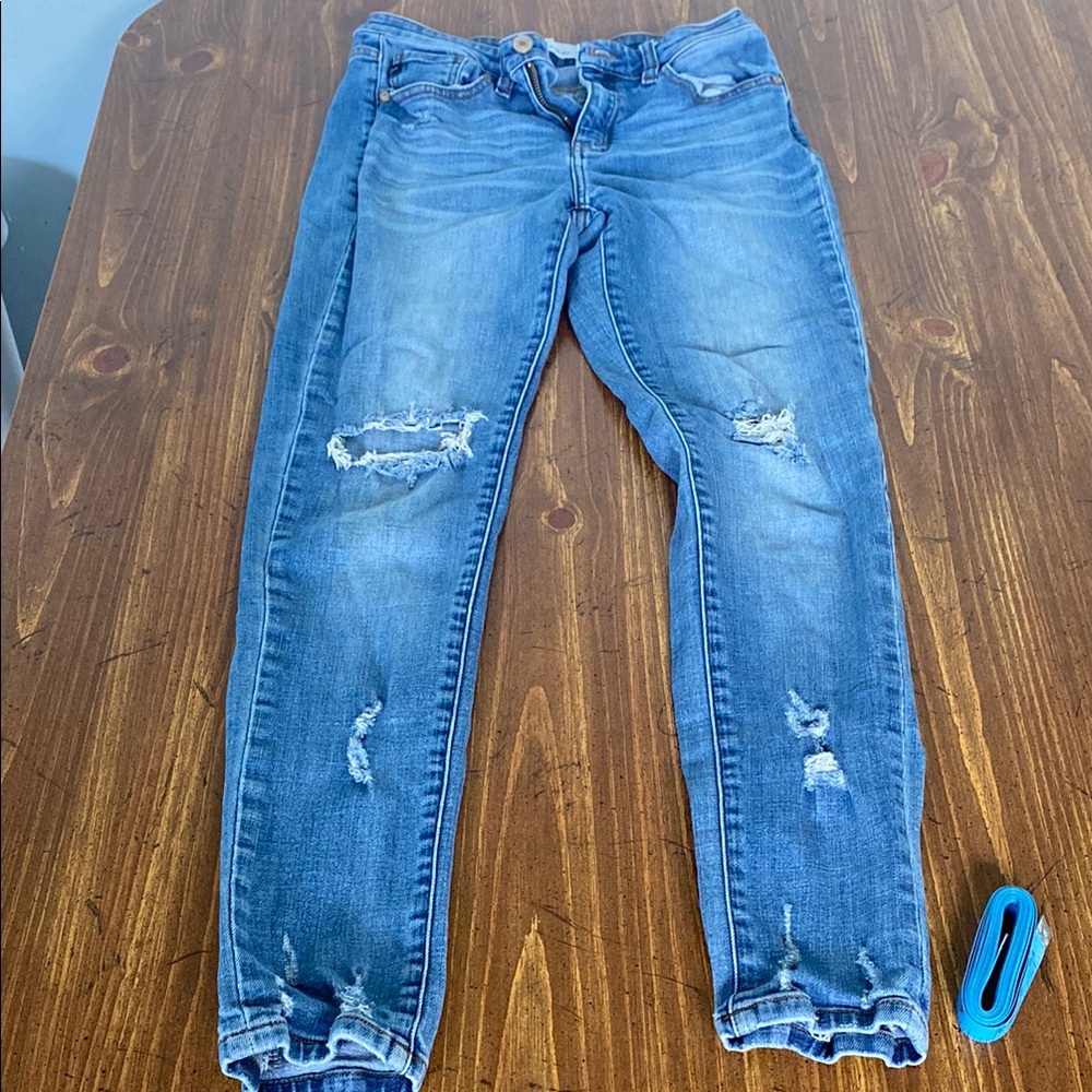 Distressed Blue Jeans